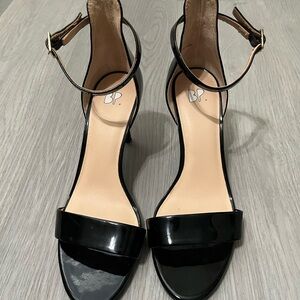 bp Women's Black Ankle Strap Heels